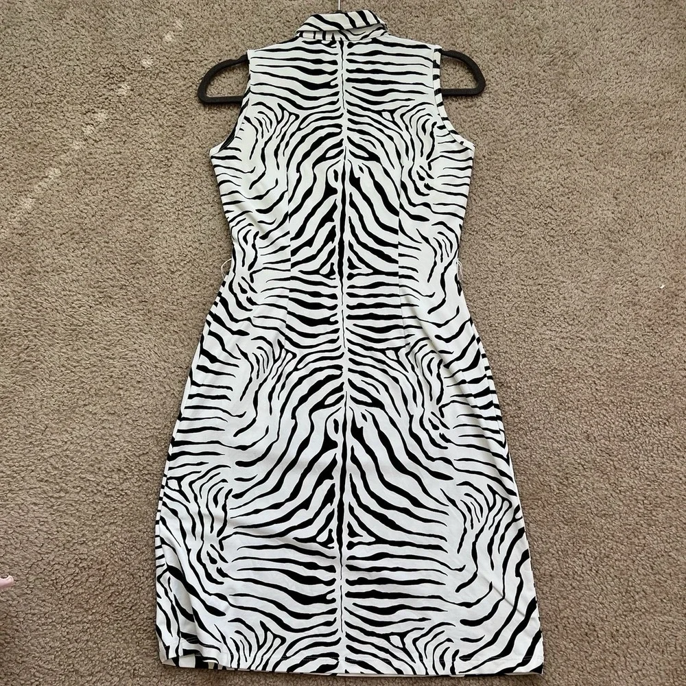 J Mclaughlin Womens Zebra Midi Belted Dress With Pockets Size XS - Picture 11 of 11